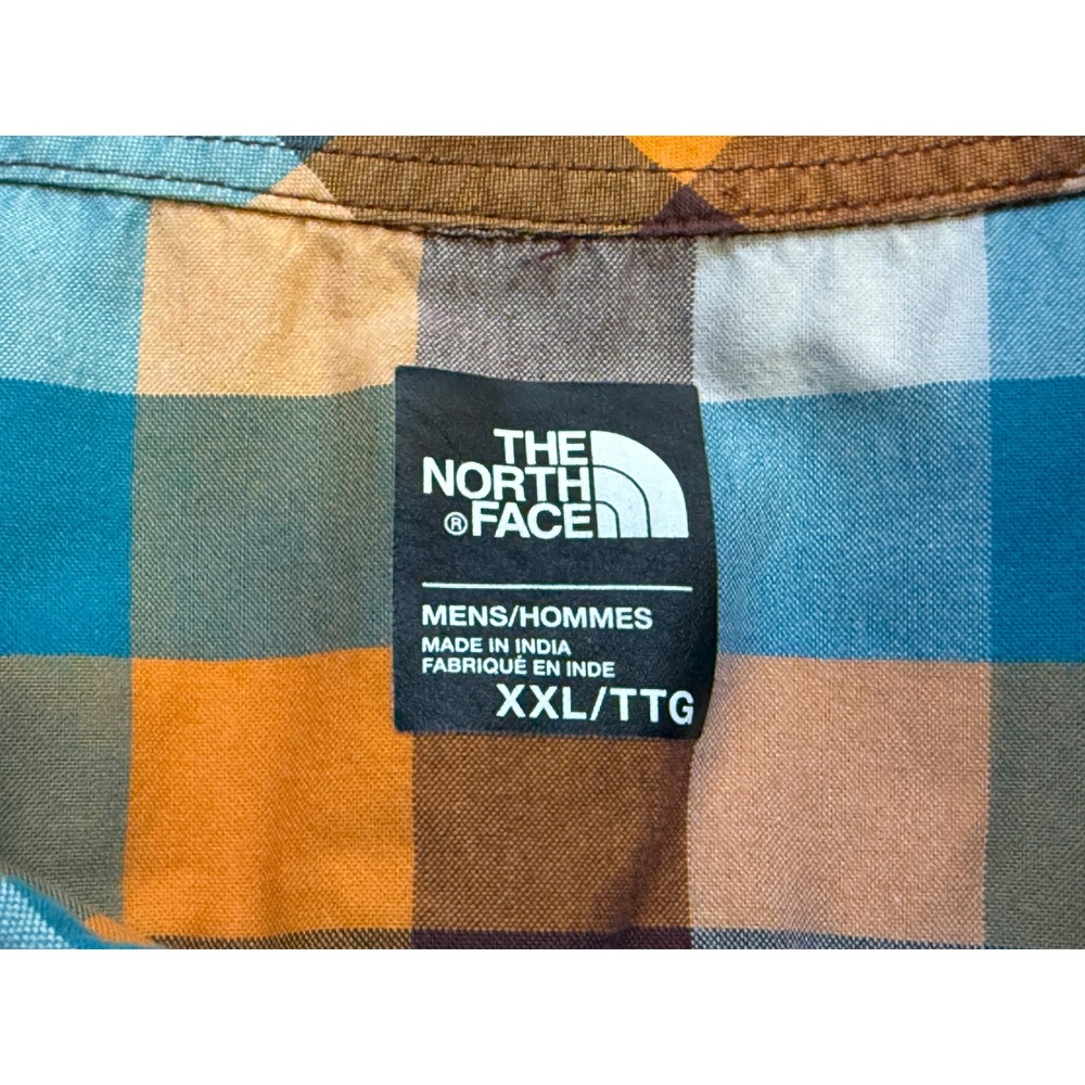 The North Face Button Down Shirt Mens XXL Multi Color Plaid Short‎ Sleeve - Picture 4 of 6